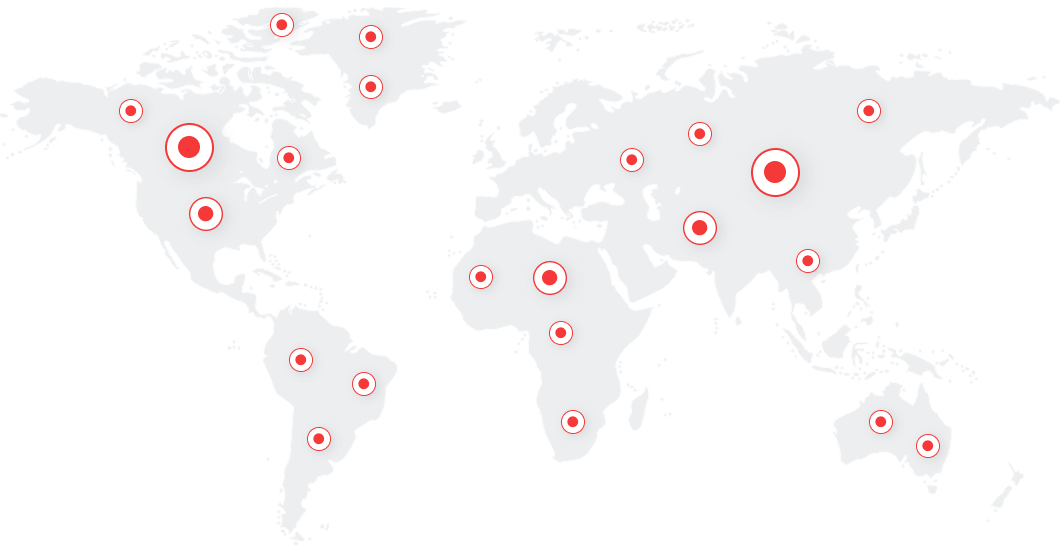 Map with VPN placemarks